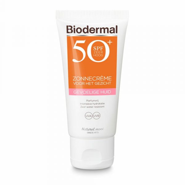 3x Biodermal Gevoelige Huid Zonnecrème Gezicht SPF 50+ 50 ml