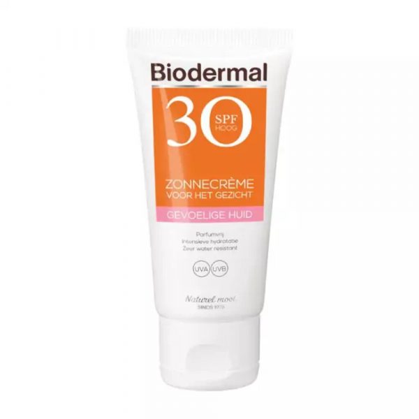 Biodermal Zonnecreme Gezicht Gevoelige Huid SPF 30 50 ml