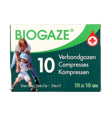 Biogaze Kompress 10 x 10 cm 10 stuks