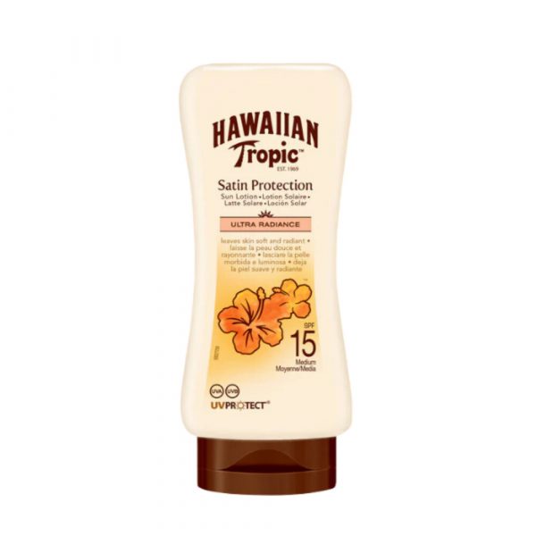 6x Hawaiian Tropic Zonnebrand Lotion Satin Protection SPF 15 180 ml