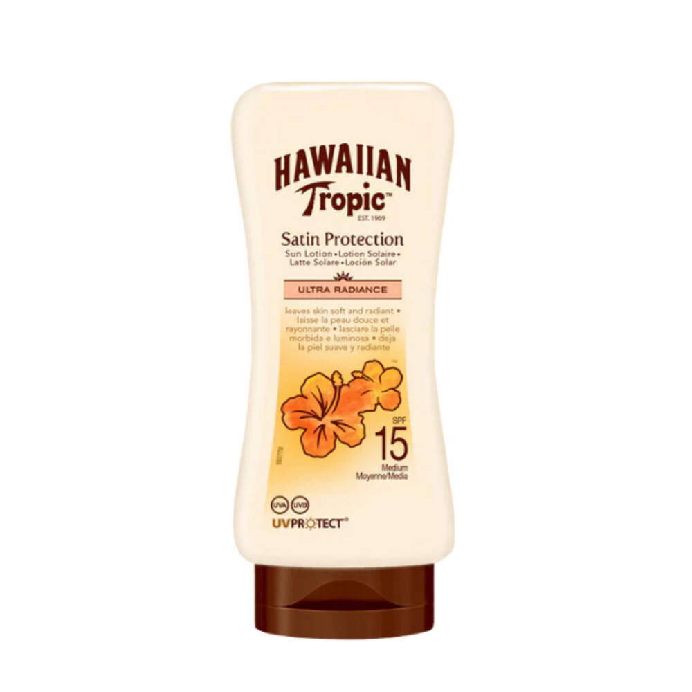 6x Hawaiian Tropic Zonnebrand Lotion Satin Protection SPF 15 180 ml