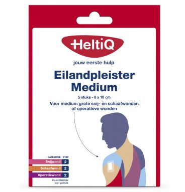 HeltiQ Eilandpleister Medium 8 cm x 10 cm 5 stuks