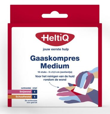 HeltiQ Gaaskompres Medium 5 x 8