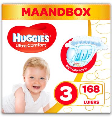 Huggies Ultra Comfort Luiers Maat 3 (4 - 9 kg) 168 stuks