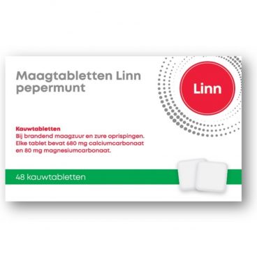 Linn Maagtabletten Pepermunt 48 tabletten