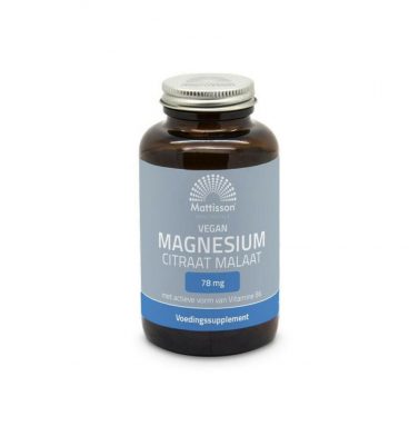 Mattisson Magnesium Citraat Malaat Vegan 120 vegacapsules