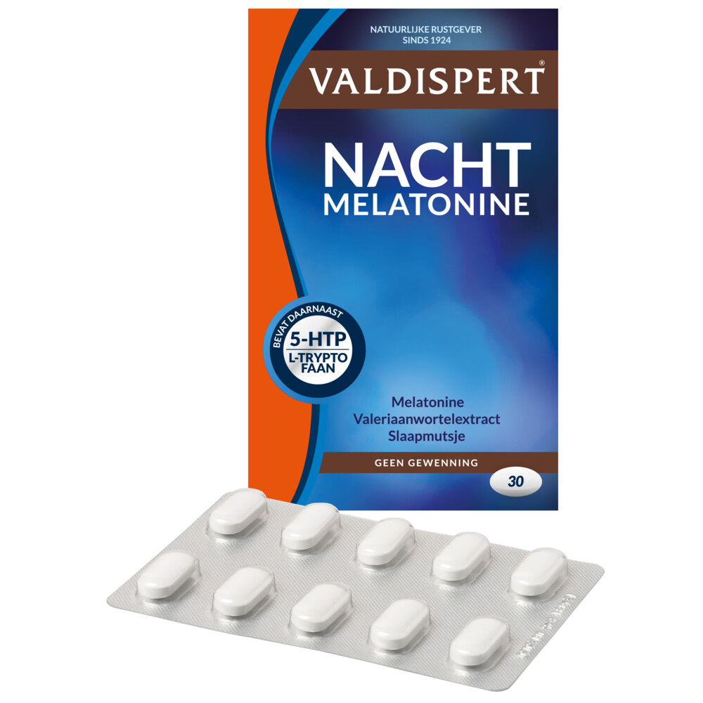 Valdispert Nacht Melatonine 5-HTP L-Tryptofaan 30 capsules