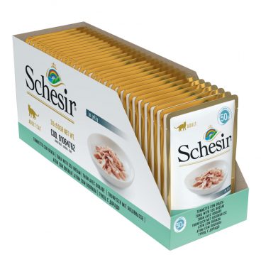 30x Schesir Kattenvoer Tonijn - Zeebrasem in Gelei 50 gr