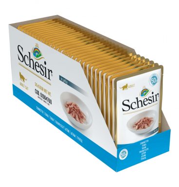 30x Schesir Kattenvoer Tonijn in Gelei 50 gr