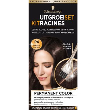 3x Schwarzkopf Uitgroeiset Haarverf Donkerbruin R4 1 set