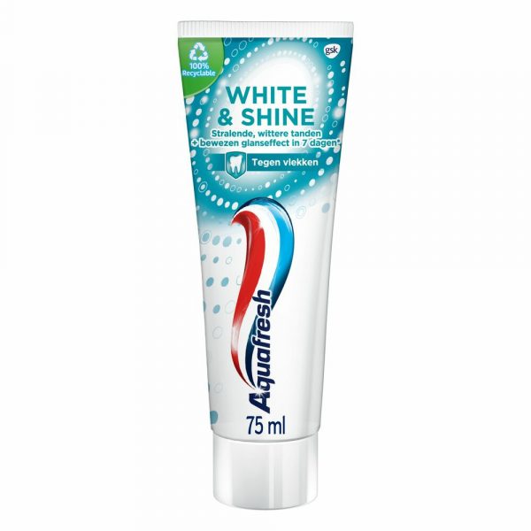 3+2 gratis: 6x Aquafresh Tandpasta White&Shine 75 ml