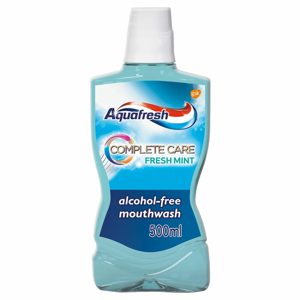 3+2 gratis: 3x Aquafresh Mondwater Complete Care Fresh Mint 500 ml