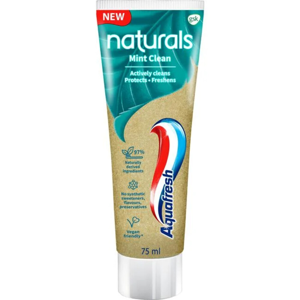 3+2 gratis: 12x Aquafresh Naturals Mint Clean 75 ml