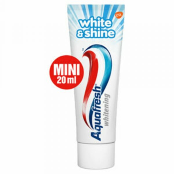 3+2 gratis: 60x Aquafresh White Mini Tandpasta 15 ml