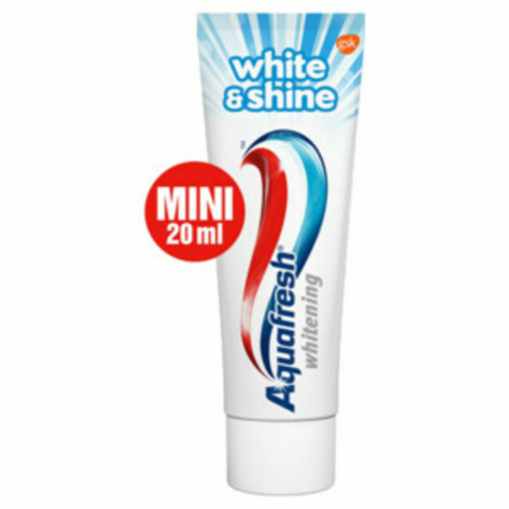 3+2 gratis: 60x Aquafresh White Mini Tandpasta 15 ml