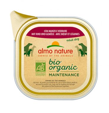 32x Almo Nature Bio Organic Maintenance Hondenvoer Rund en Groenten 100 gr