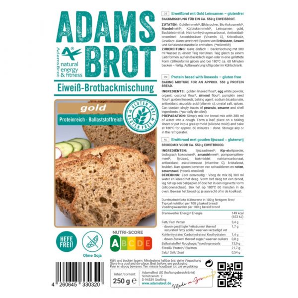 Adams Brot Broodmix Gold Glutenvrij 250 gr