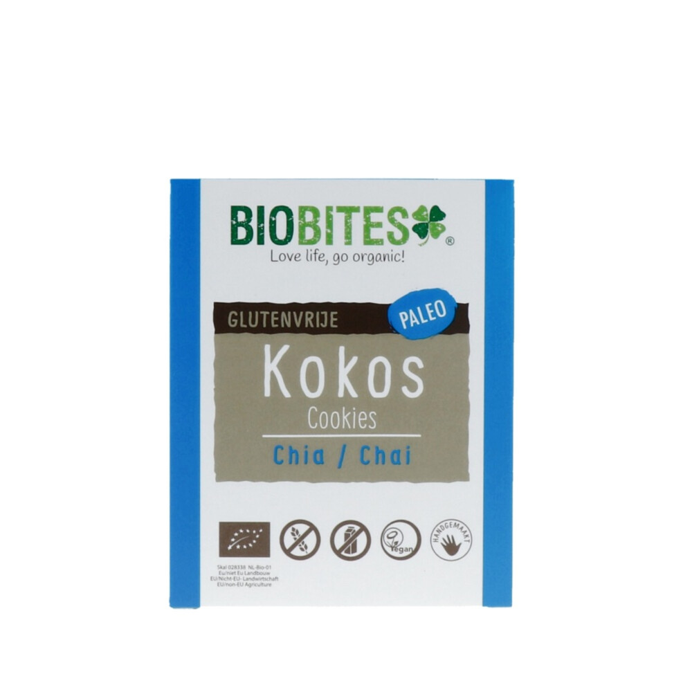 Biobites Kokosbite Chia Glutenvrij Bio 65 gr