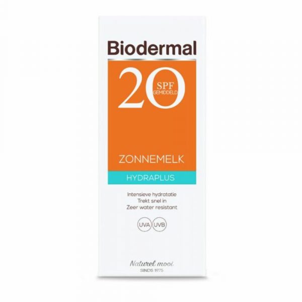 2x Biodermal Hydraplus Zonnemelk SPF 20 200 ml