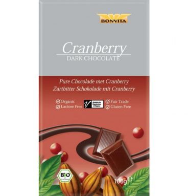 6x Bonvita Puur Choco Cranberry Bio 100 gr