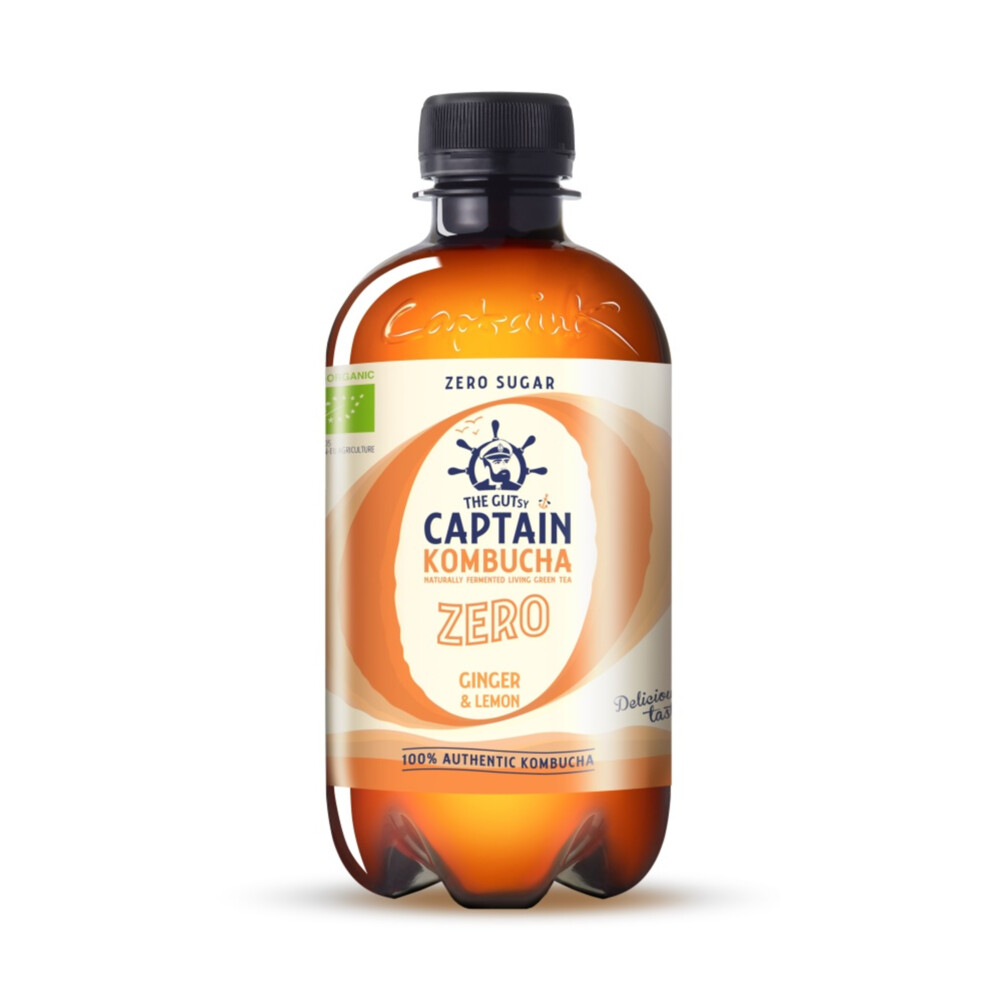 Captain Kombucha Zero Sugar Gember&Citroen Biologisch 400 ml