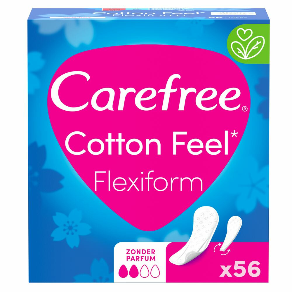 6x Carefree Cotton Feel Flexiform Small / Medium 56 stuks