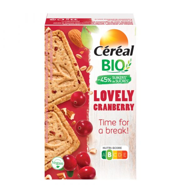 18x Céréal Healthier Bio Koekjes Cranberry 33 gr