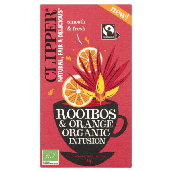 4x Clipper Thee Rooibos Orange 20 stuks