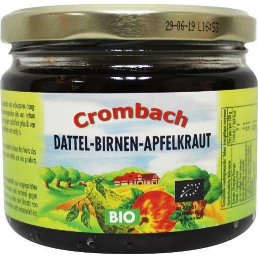 Crombach Appelpeer Dadelstroop Bio 330 gr