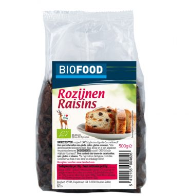 8x Damhert Biofood Rozijnen Biologisch 500 gr