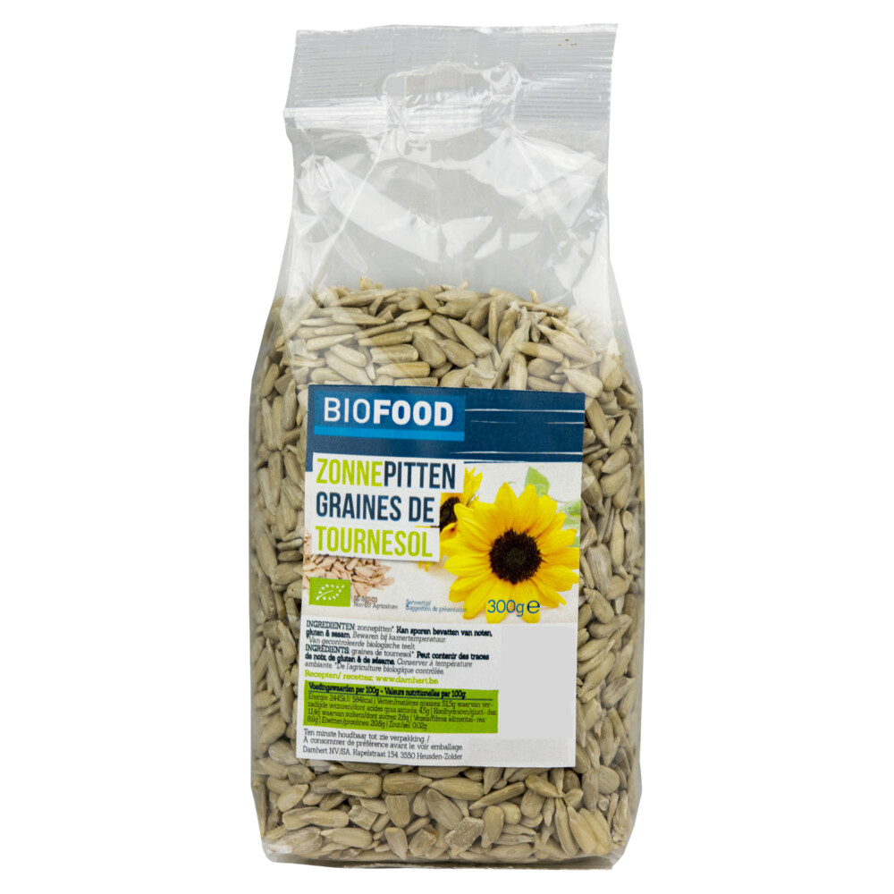 Damhert Biofood Zonnebloempitten Biologisch 300 gr