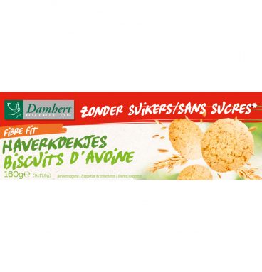 12x Damhert Haverkoekjes Zonder Suikers 160 gr