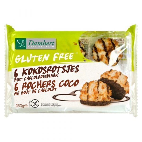 Damhert Kokosrotsjes Chocolade Glutenvrij 250 gr