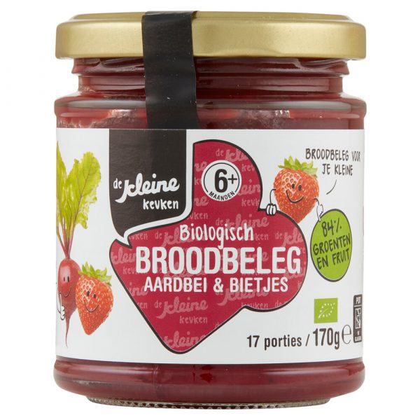 De Kleine Keuken Bio Aardbei en Biet Spread 170 gr