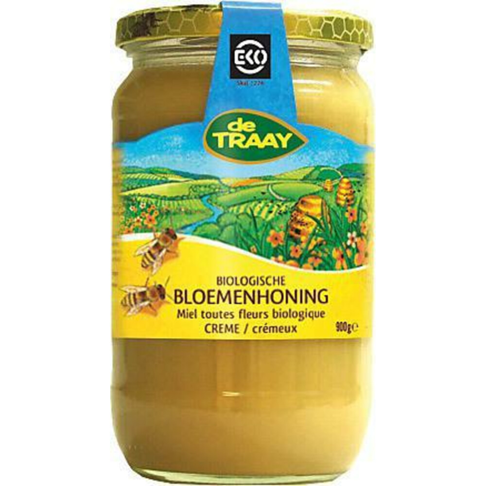 De Traay Honing Bloemen Creme Eko 900 gr