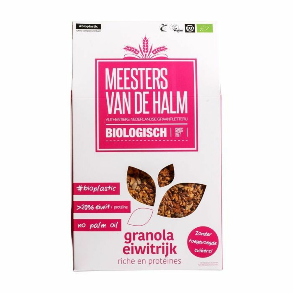 De halm Granola Eiwitrijk Bio 350 gr