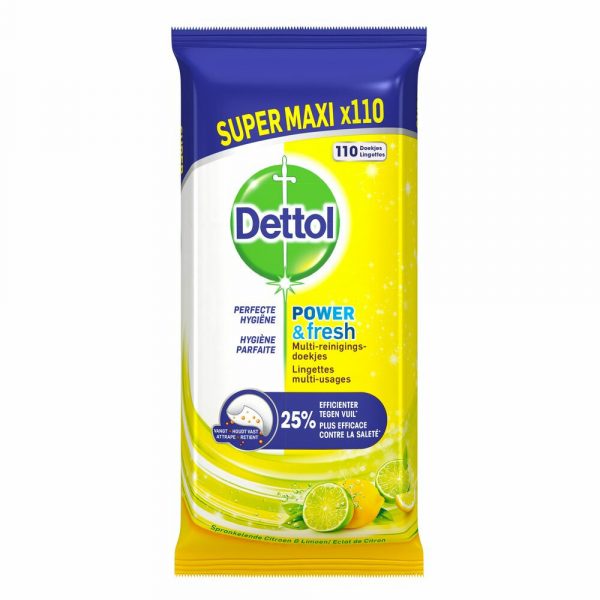 Dettol Reinigingsdoekjes Power&Fresh Citrus 110 stuks