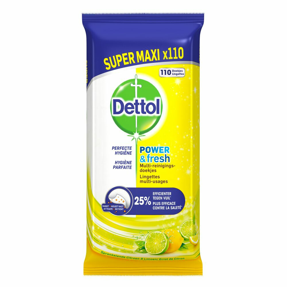 Dettol Reinigingsdoekjes Power&Fresh Citrus 110 stuks