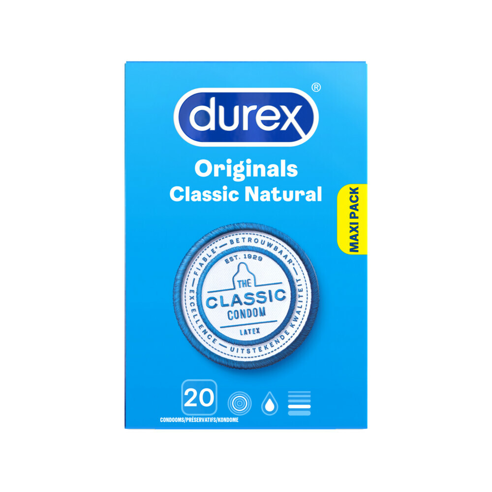 3x Durex Condooms Classic Natural 20 stuks