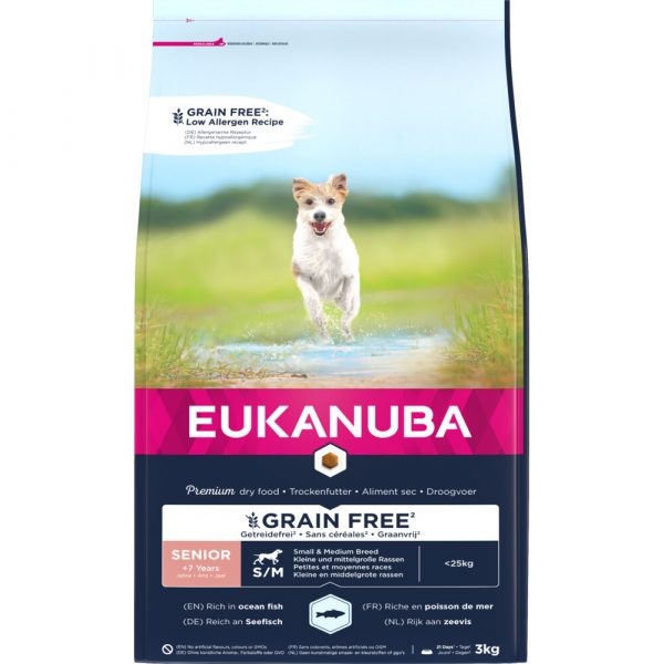 Eukanuba Hondenvoer Senior Small/Medium Graanvrij Zeevis 3 kg