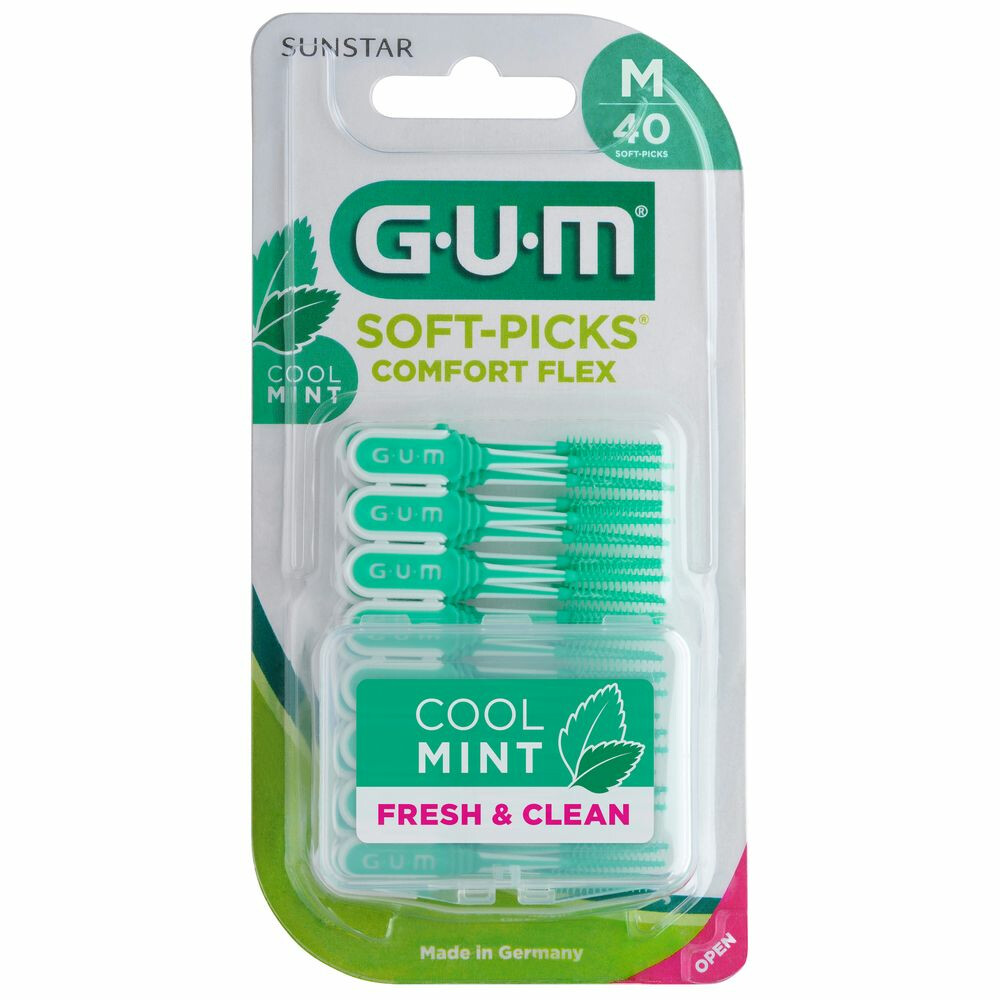 1+1 gratis: GUM Soft-Picks Comfort Flex Mint Medium 40 stuks