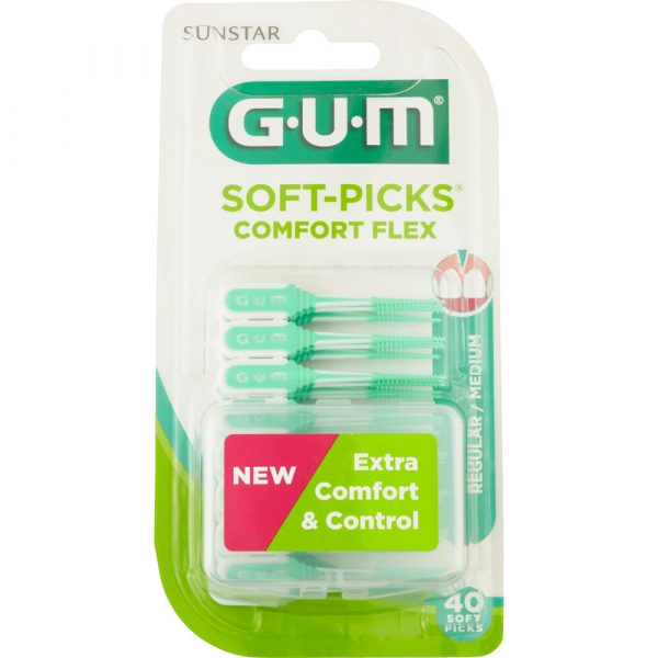 1+1 gratis: GUM Soft-Picks Comfort Flex Regular Medium 40 stuks