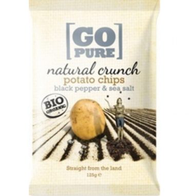 6x Go Pure Biologische Chips Peper Zeezout 125 gr