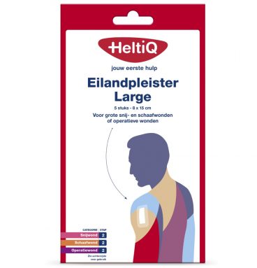 HeltiQ Eilandpleister Large 8 cm x 15 cm 5 stuks