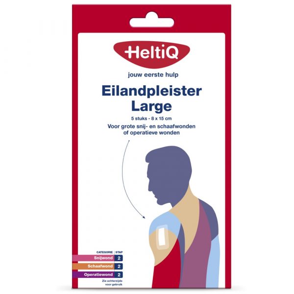 HeltiQ Eilandpleister Large 8 cm x 15 cm 5 stuks