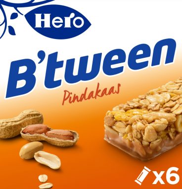 Hero B'tween Mueslireep Pindakaas 6x25gr