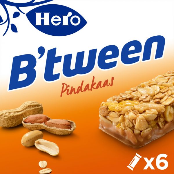 Hero B'tween Mueslireep Pindakaas 6x25gr