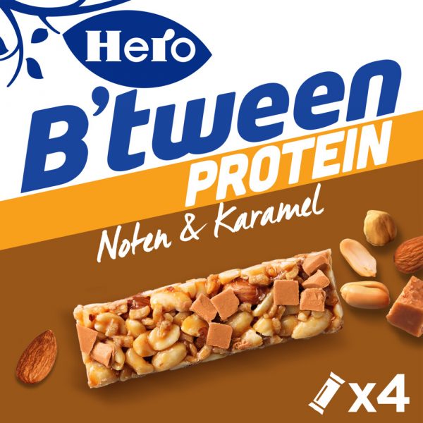 Hero B'tween Protein Noten&Karamel 4x24gr