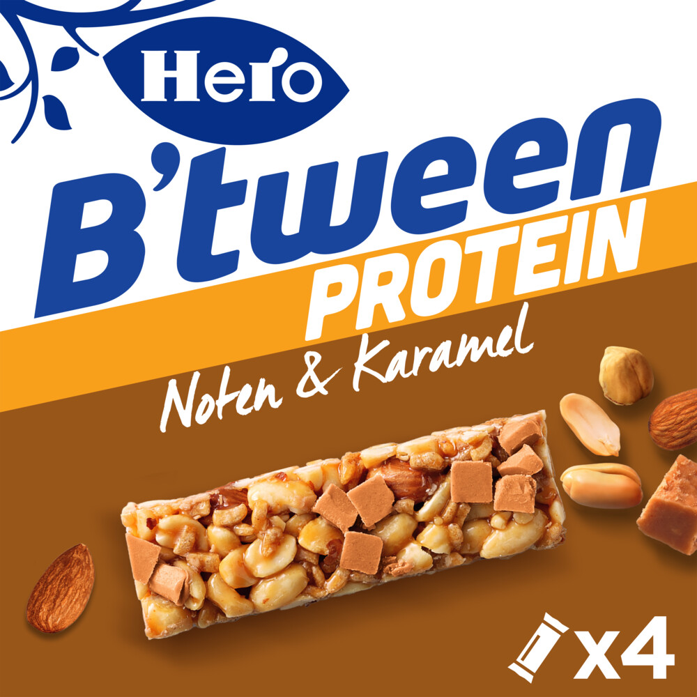 Hero B'tween Protein Noten&Karamel 4x24gr