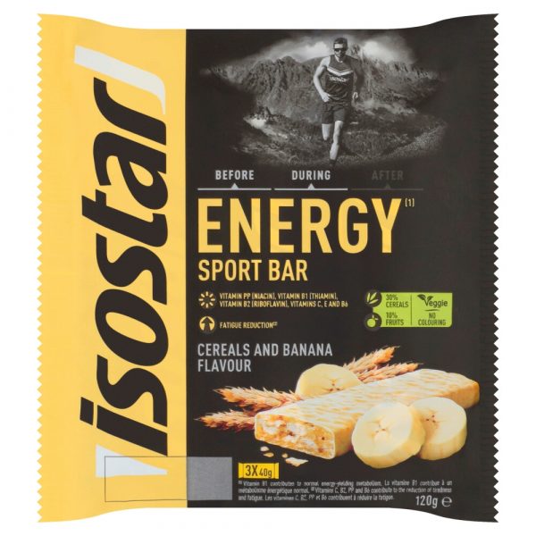 6x Isostar High Energy Sportreep Banaan 3 x 40 gr